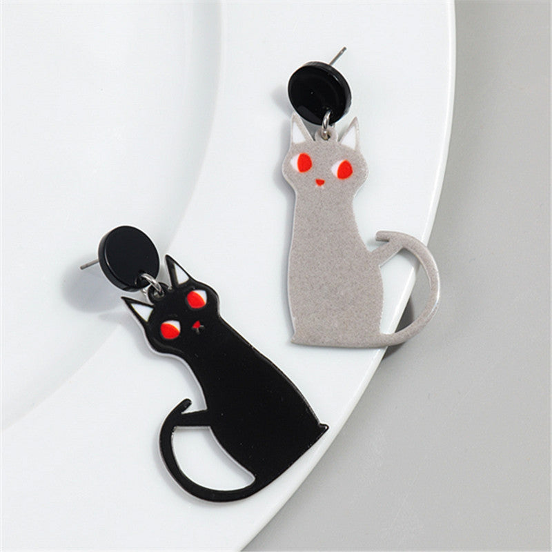 Acrylic Christmas Versatile Cat Earrings MYA-ChouD027