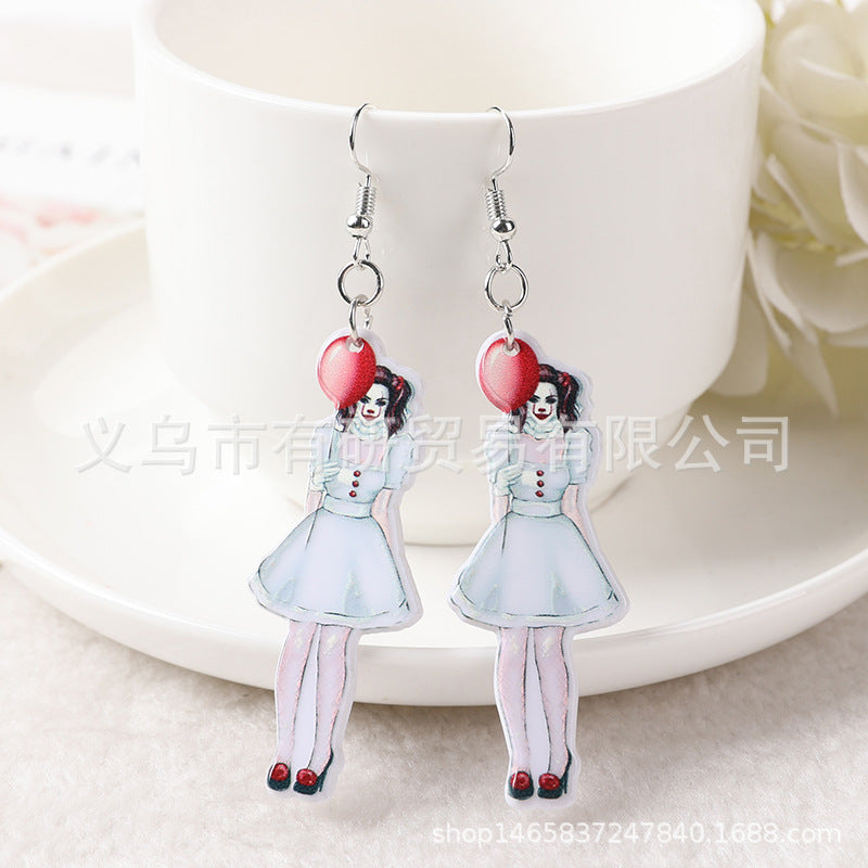 Resin cartoon princess dress girl earrings (Minimo de Compra 2) MIC-YouY009