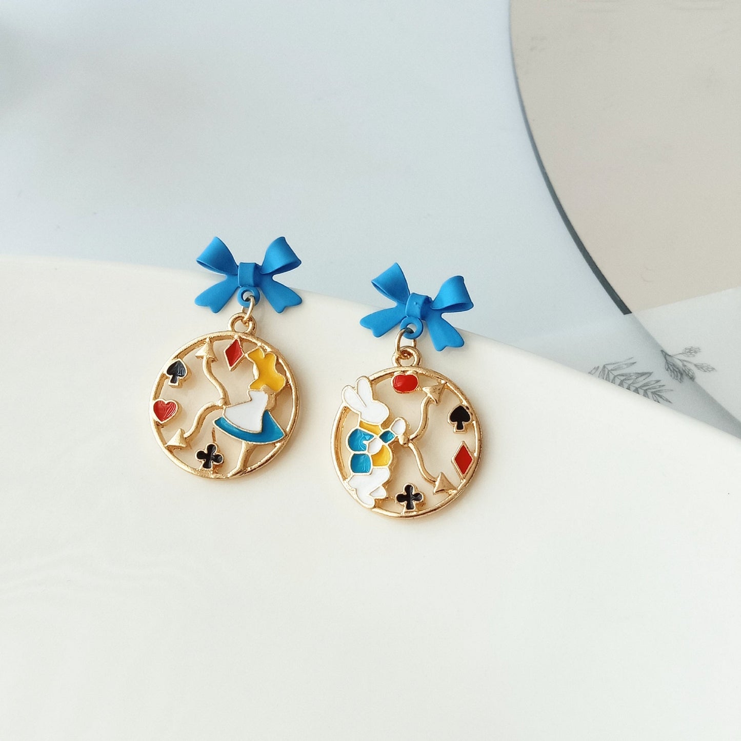 S925 Silver Needle Alloy Enamel Paint Bow Earrings (Minimo de compra 2) YKT001