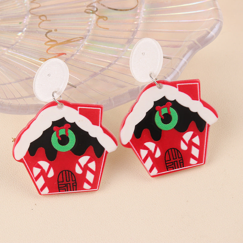 Acrylic Cup Snowman Earrings MIC-DuA095