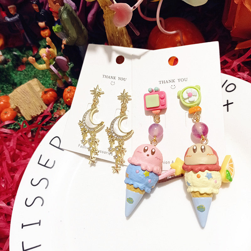 Resin cone shaped Star Kabi earrings MIC-XingJ065