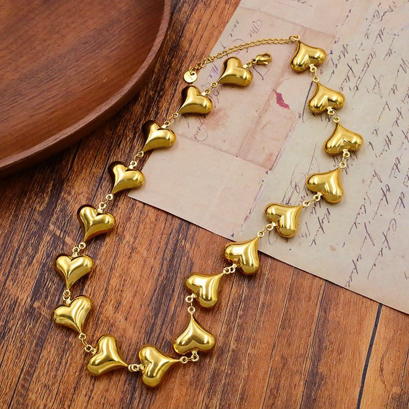 Stainless steel gold-plated heart-shaped necklace MYA-XuanJ046