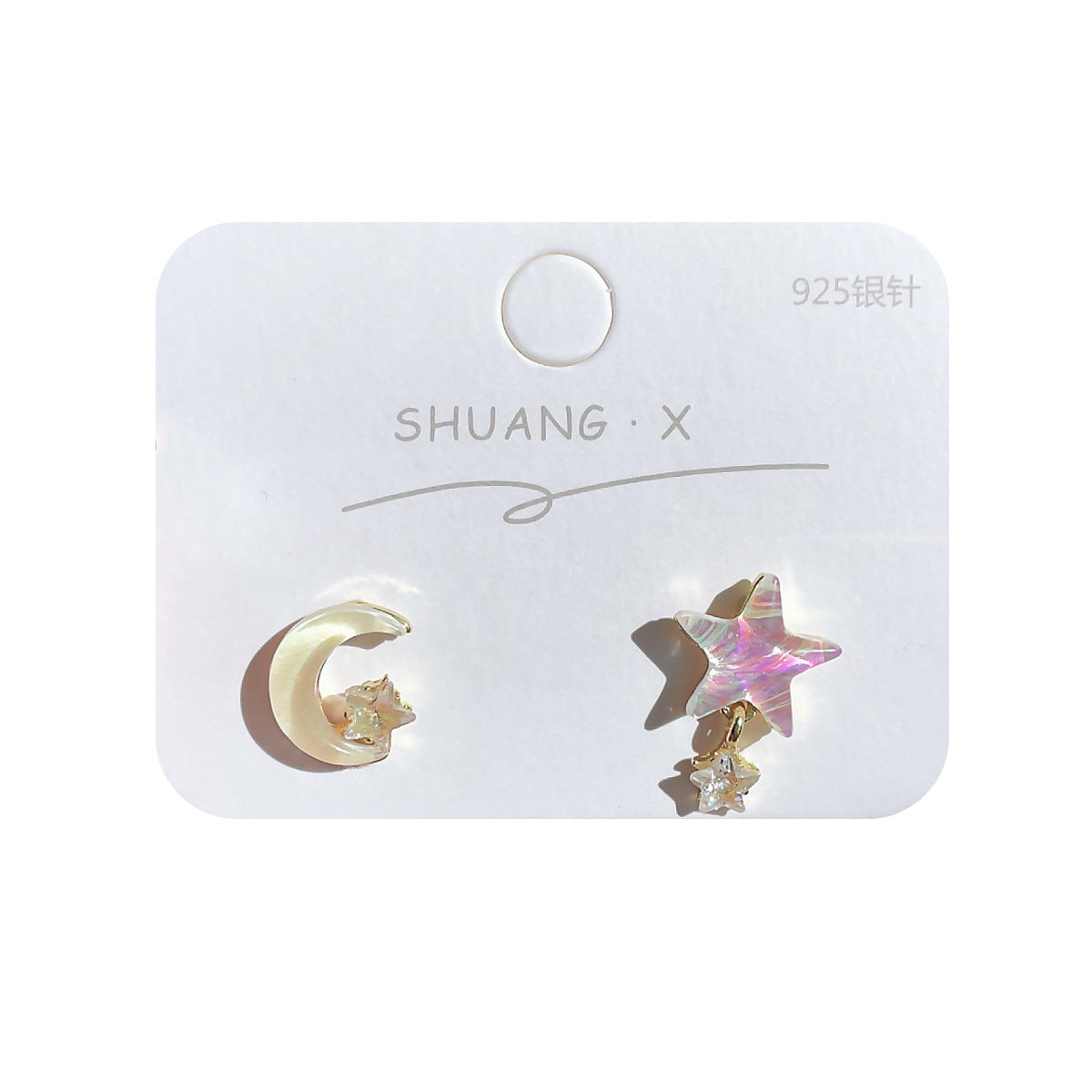 Acrylic Colorful Star Moon Earrings (Minimo de Compra 2) MYA-ShuangX027