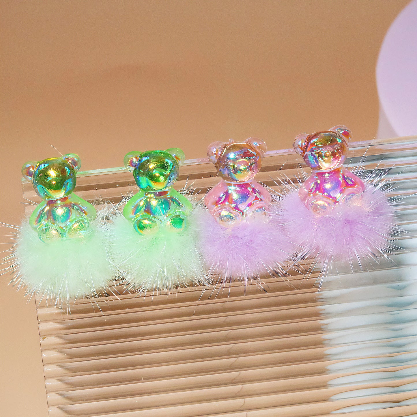 Resin cute little bear earrings MIC-XNWE001