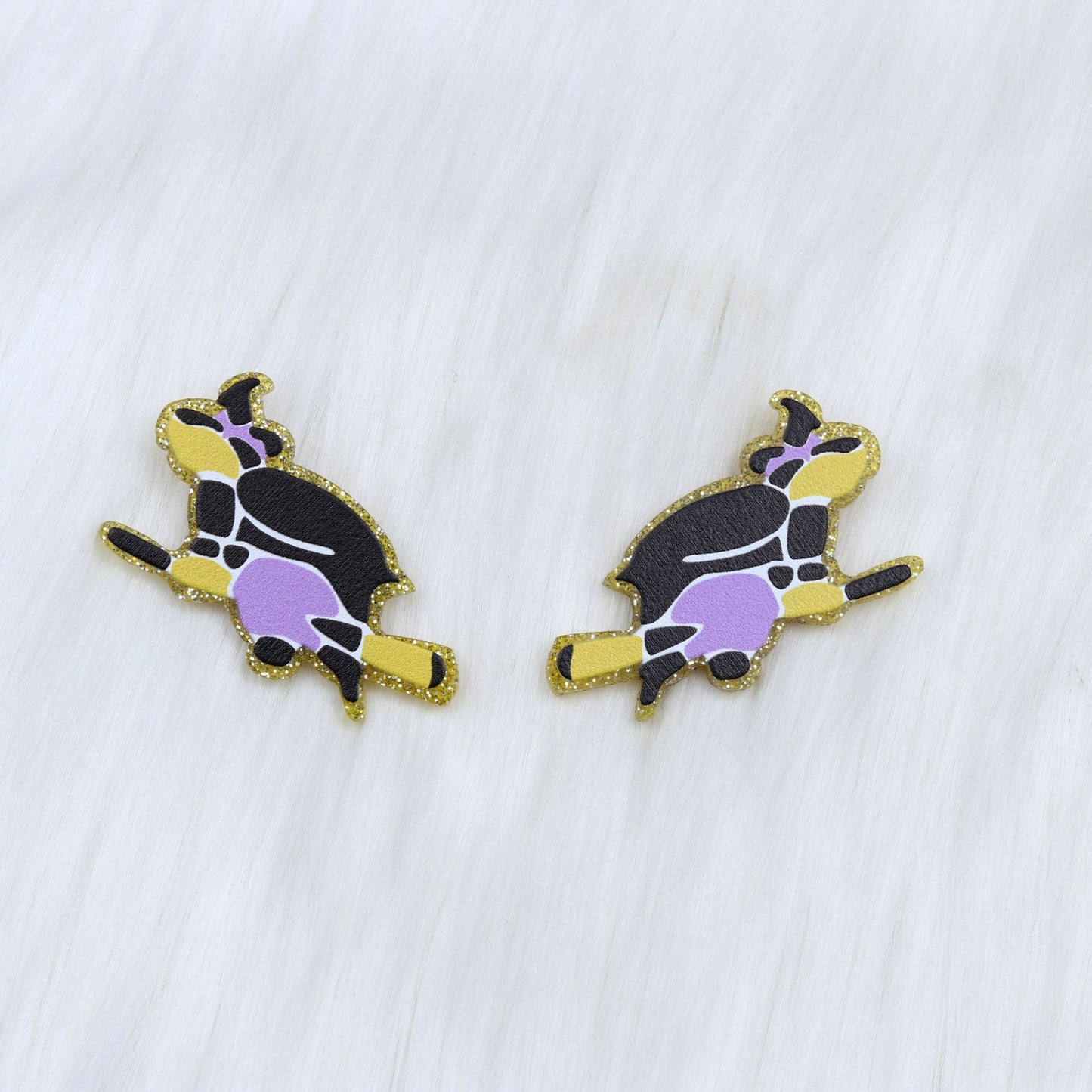 Acrylic Halloween Pumpkin Bat Earrings (Minimo de Compra 2) MYA-DuA044