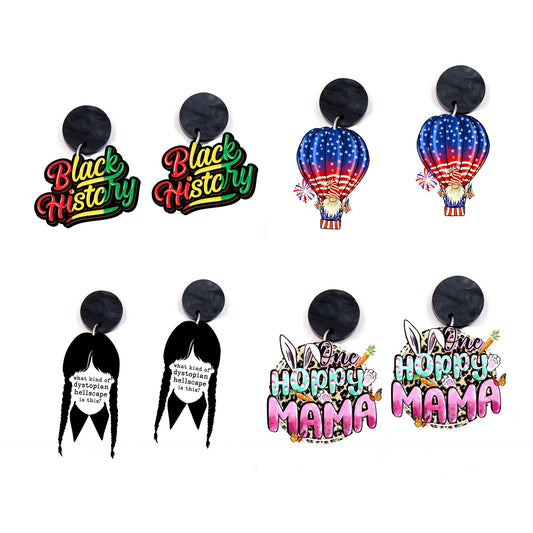 Acrylic hot-air balloon earrings Minimo de compra 5 MIC-XiaoY014