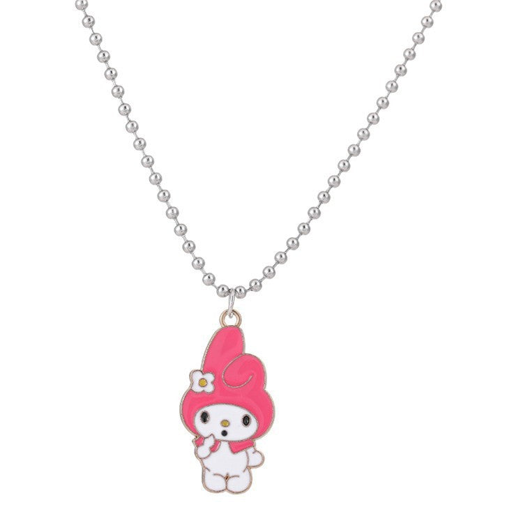 Necklaces Stainless Steel Round Bead Couple Necklaces New Cute Cartoon (M) Xinx002