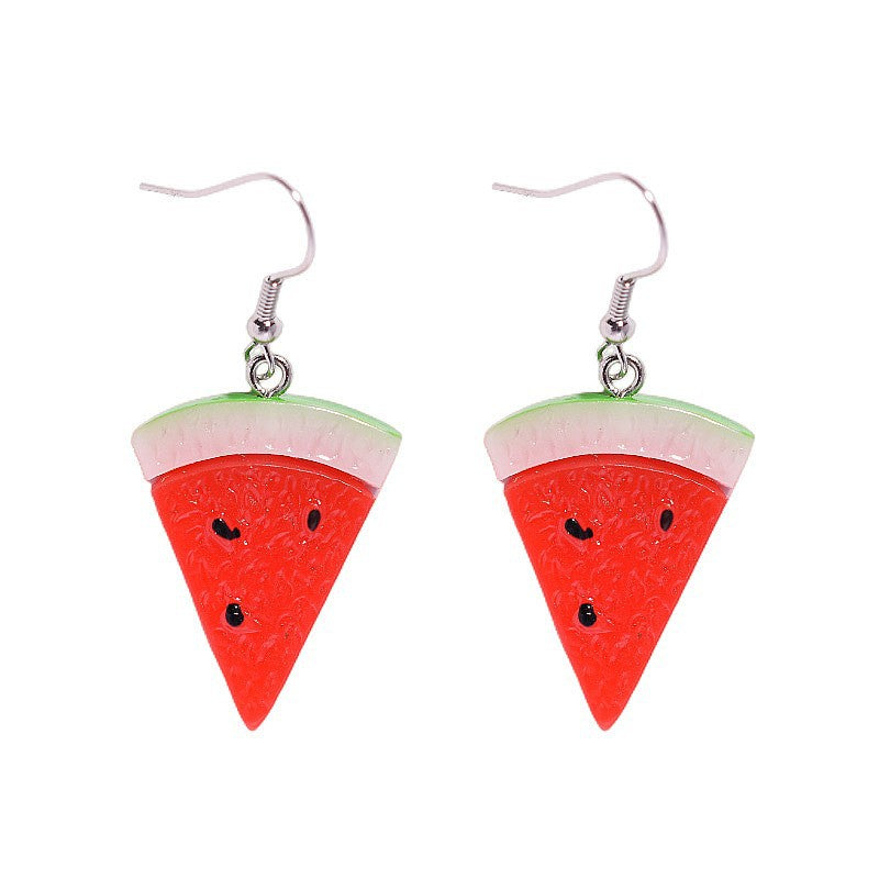 Resin versatile triangular watermelon earrings MIC-XunT005