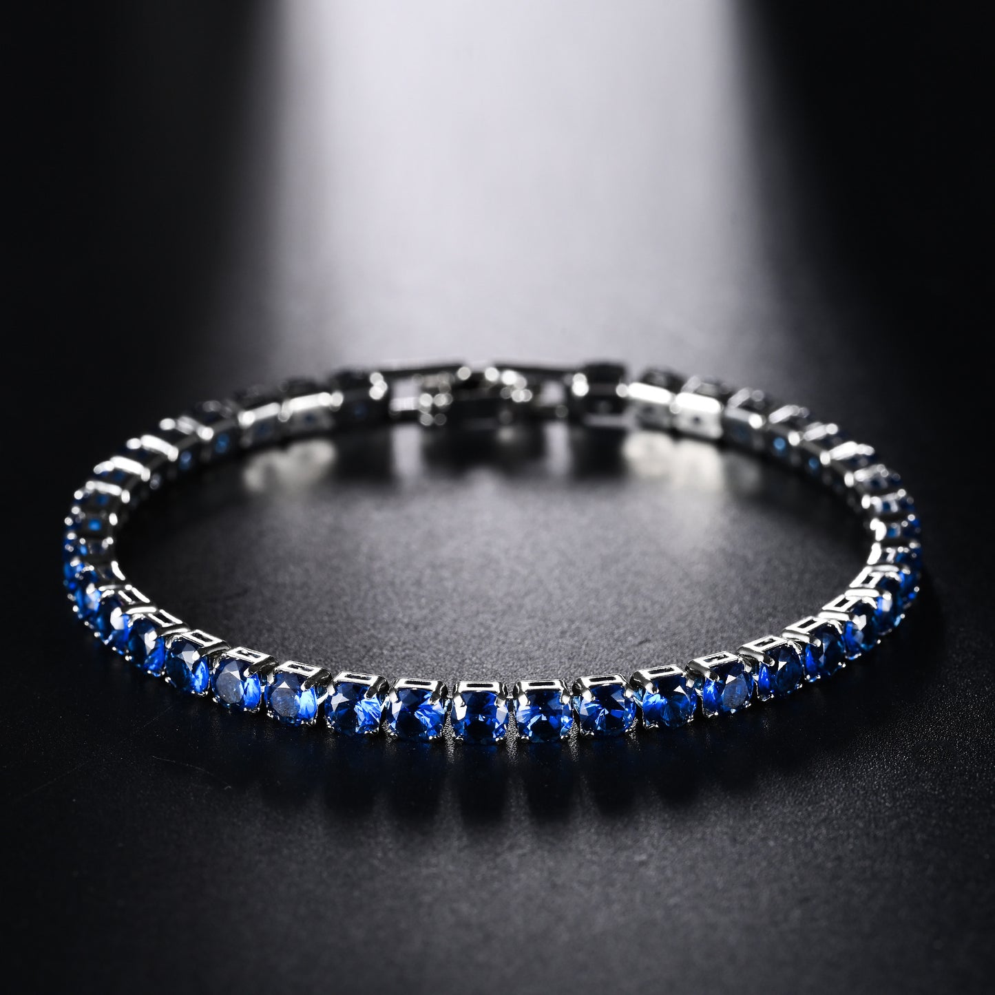 Alloy 4mm round single row full diamond bracelet (Minimo de Compra 2) MIC-LinD006