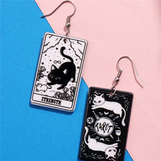 Alloy Card Tarot Earrings (Minimo de compra 2) MIC-HuanQ003