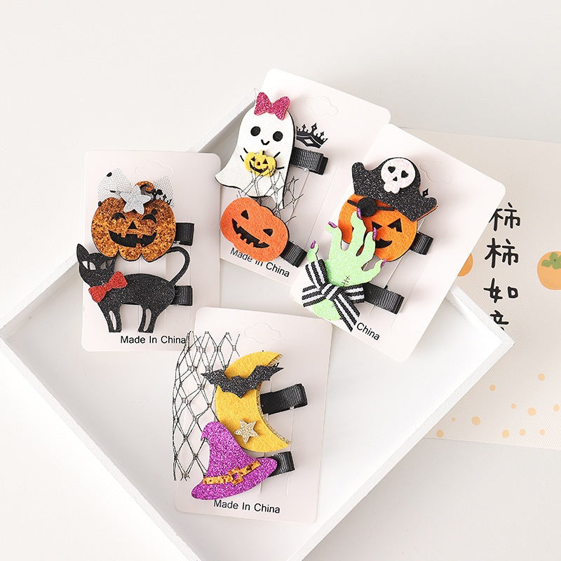 Plastic Halloween Pumpkin Ghost Hand Hair Clip MIC-JieD029