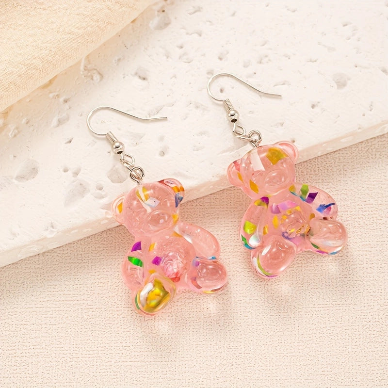 Alloy Jelly Bear Earrings MIC-JiaY015