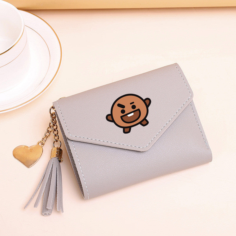 PU card bag tassel short wallet MIC-XingY015