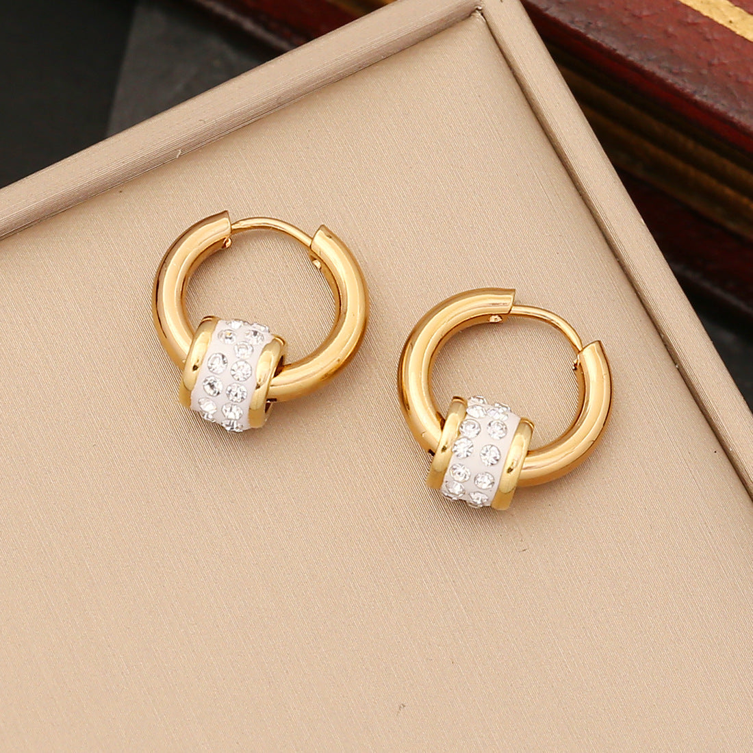 Full Diamond Stainless Steel Earrings