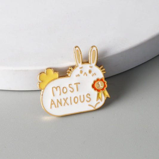 Alloy Anxiety Rabbit Fun brooch MYA-AiWen034