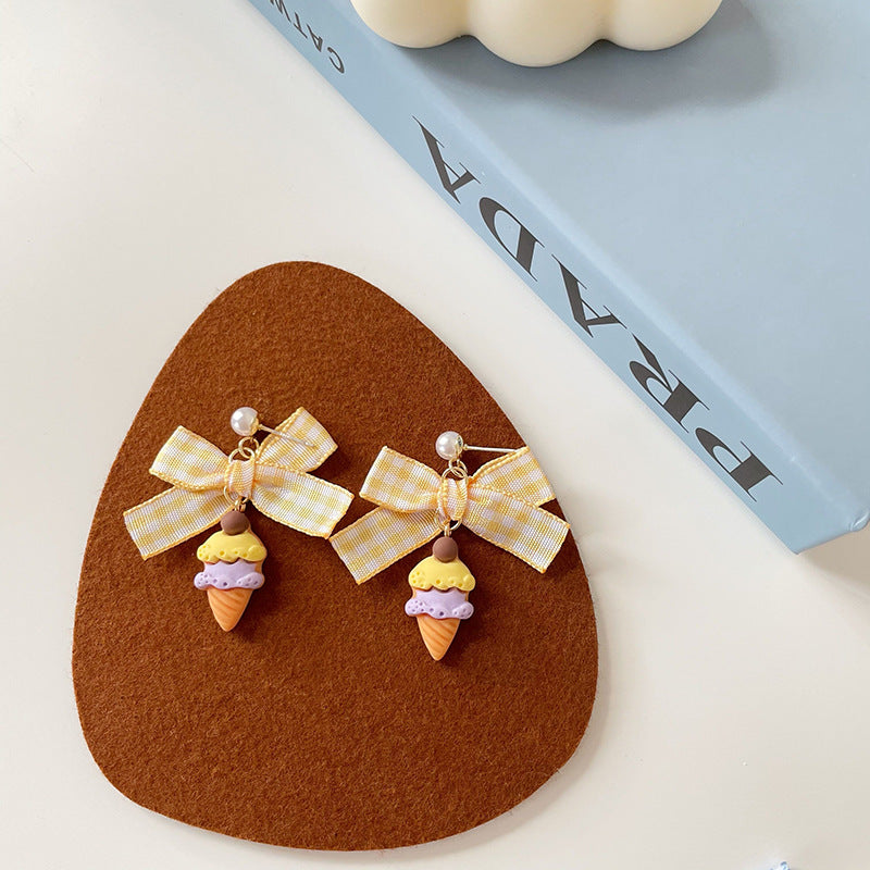 Resin Cat Claw Ice Cream Earrings (Minimo de compra 2) MIC-TQL010