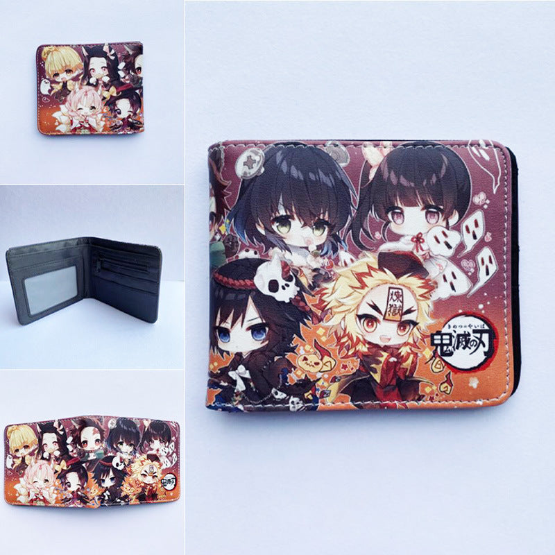 cartoon printed short PU zipper wallet （M) ChangYuan012