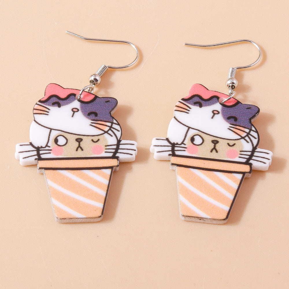 Acrylic New Cute Pet Cat Earrings (Minimo de Compra 2) MYA-YueS007