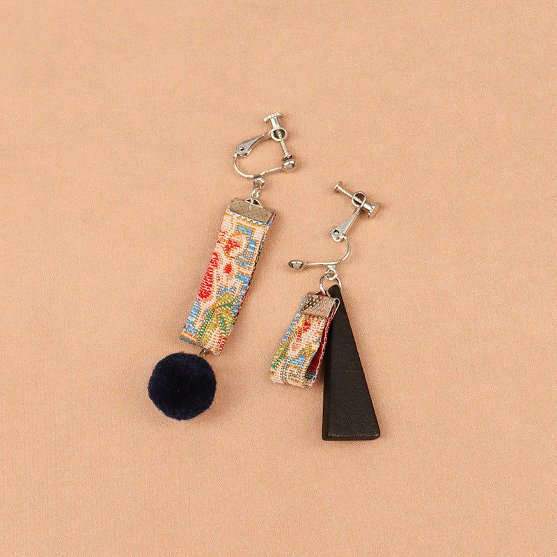 Alloy Embroidered Flower Ribbon EarringsMIC-LSY031