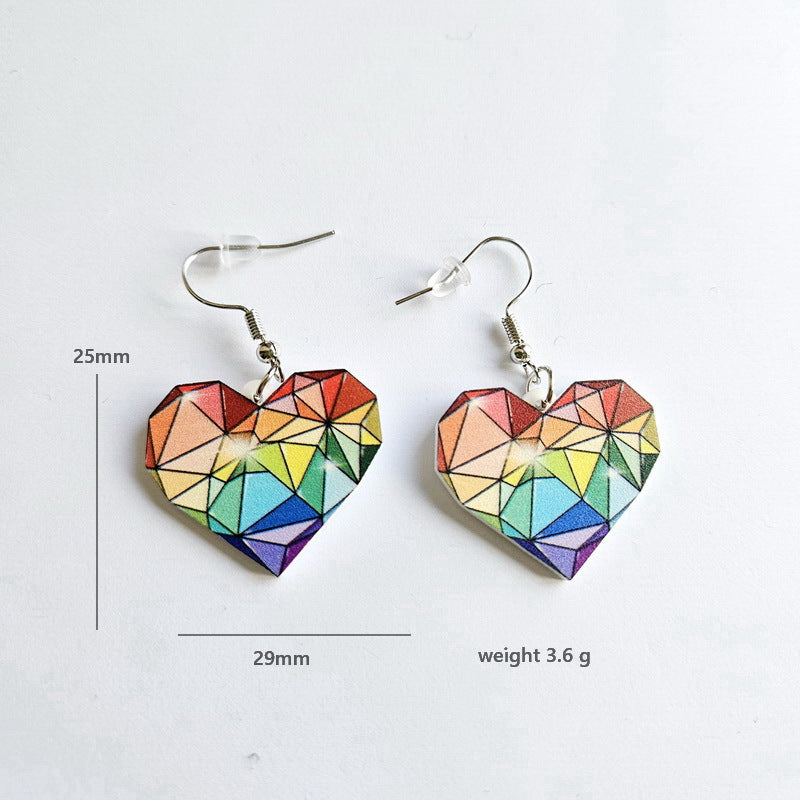 Acrylic Seven Color Rainbow Earrings MYA-XueP082