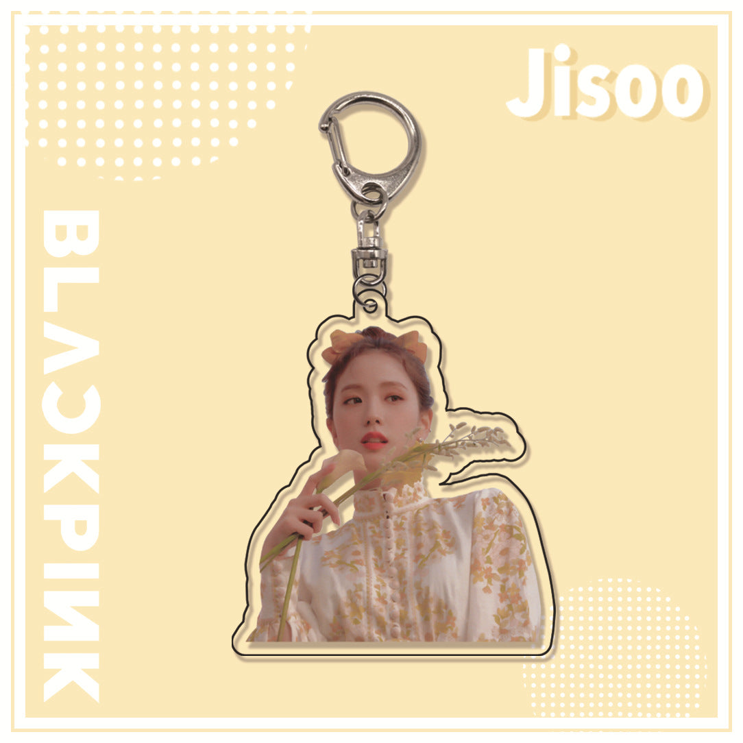 Acrylic pink ink double-sided blackpink keychain (Minimo de Compra 2)  MIC-ManM011