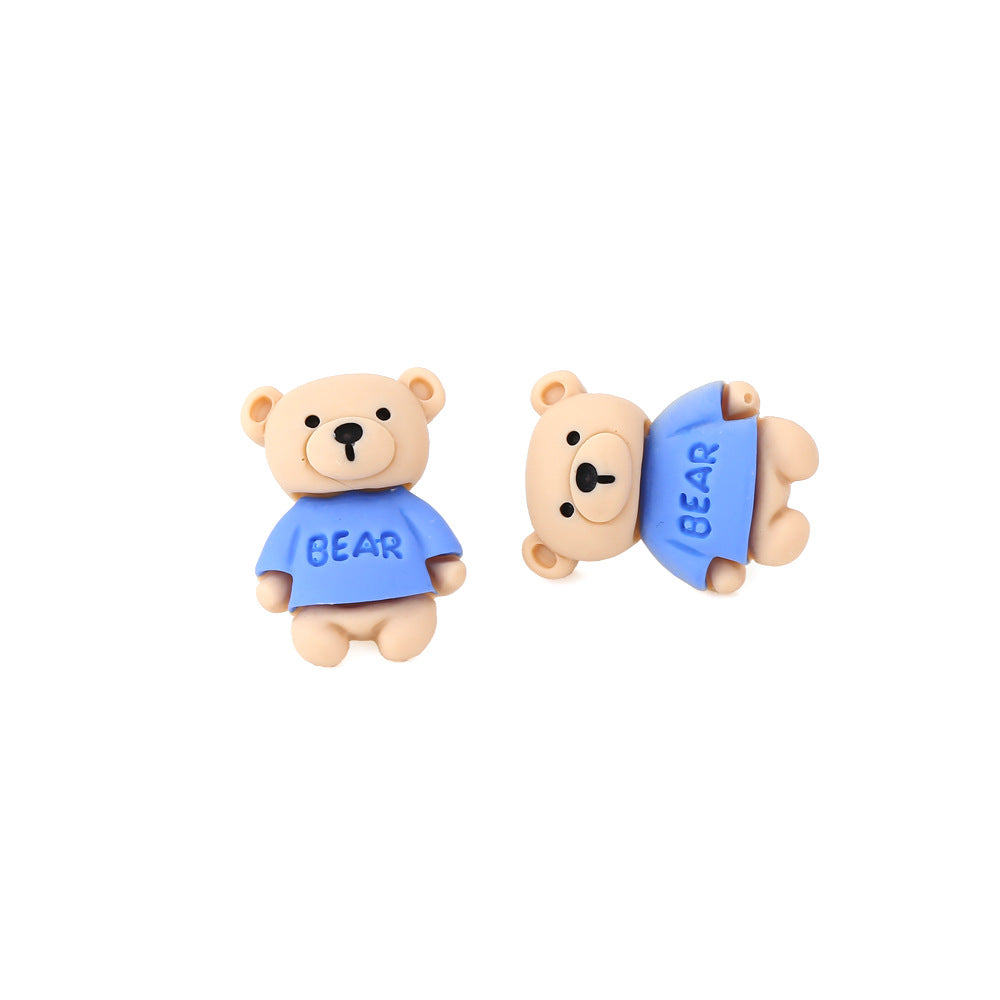 Alloy blue bear earrings MYA-ManY019