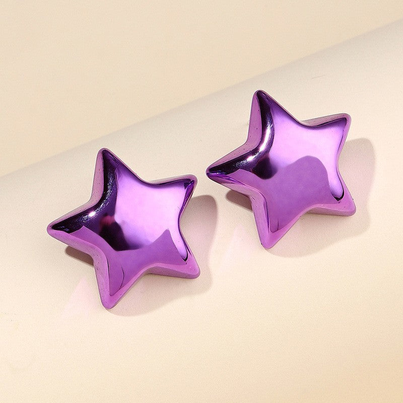 Alloy Candy Color Half Round Earrings (Minimo de Compra 2) MYA-ShangH012