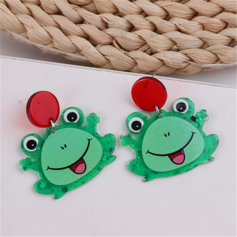 Acrylic Mermaid Frog Unicorn Earrings MIC-ChouD018