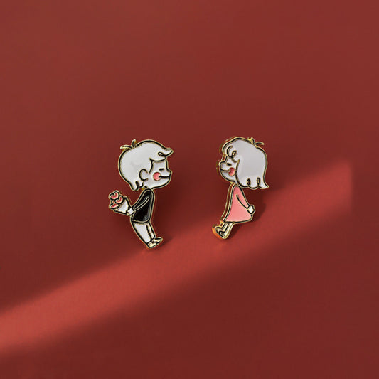 Alloy cartoon cute couple brooch (Minimo de compra 2) MIC-DongQ009