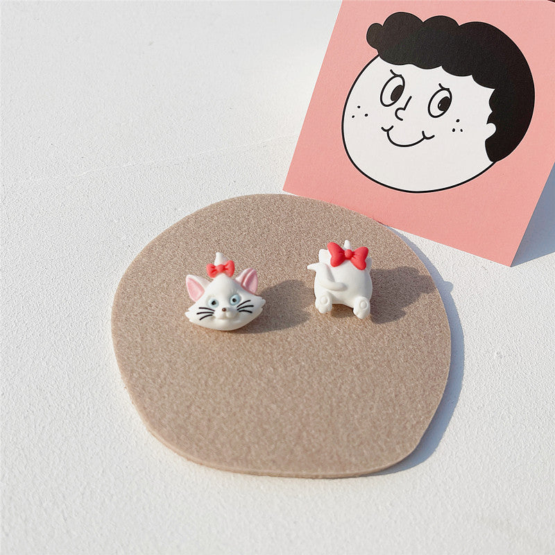 Resin Earrings Cute Cartoon Asymmetrical (M) MIC-shier008