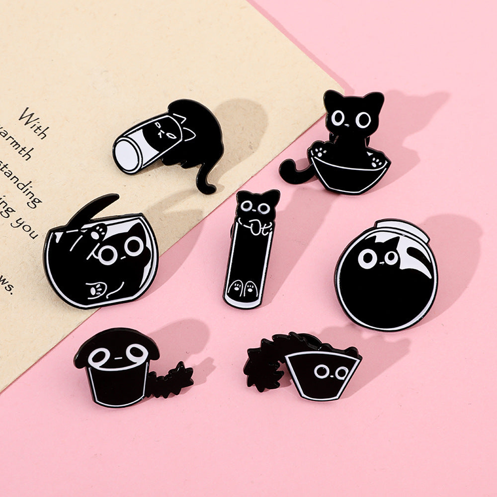 Alloy black kitten brooch (Minimo de Compra 2) MIC-ZhuoL019