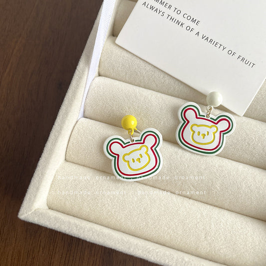 Alloy cartoon rainbow bear ear clip (Minimo de Compra 2) MIC-ShangY016