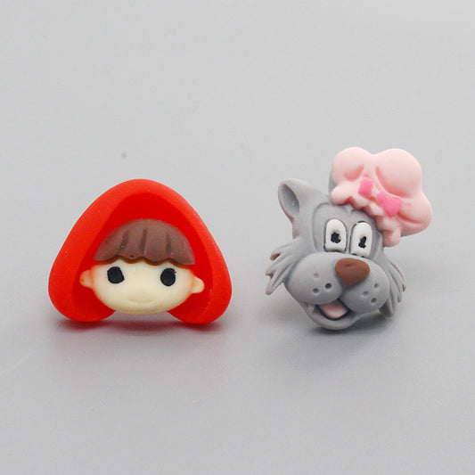 Alloy cute little red hat ear hook (Minimo de Compra 3) MIC-JueJ016