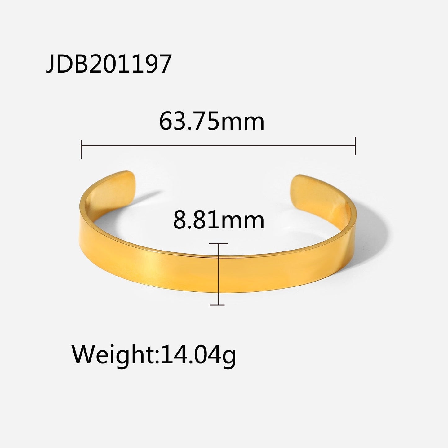 Stainless Steel Gold Plated Open Bracelet MIC-JieD025