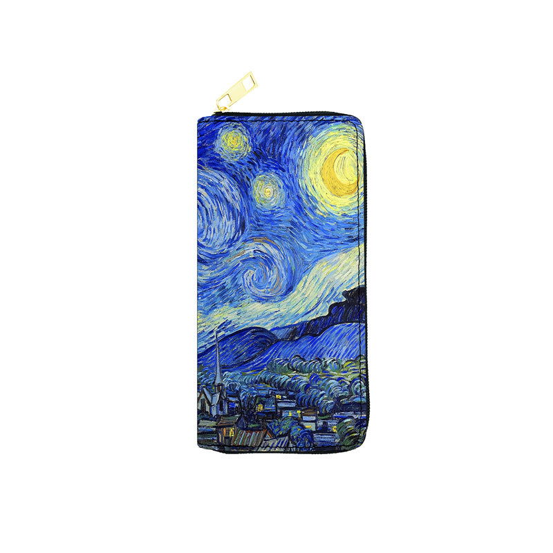 PU Oil Painting Starry Sky Wallet (Minimo de compra 3) MYA-JiR045