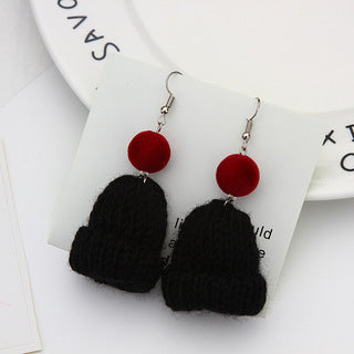 Alloy Cute Wool Christmas Hat Earrings MIC-QingH017