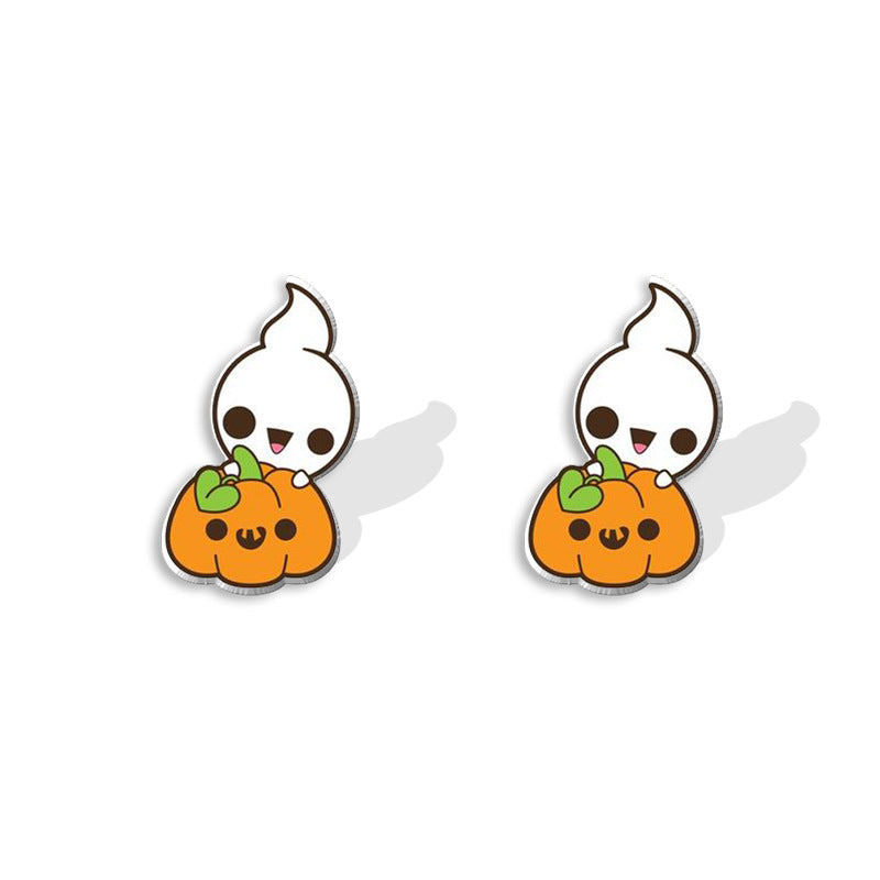 Alloy cartoon funny pumpkin bat earrings (Minimo de compra 5) MIC-XiangL075