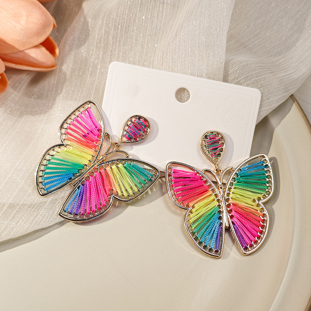 Alloy contrasting butterfly earrings MIC-MDD160