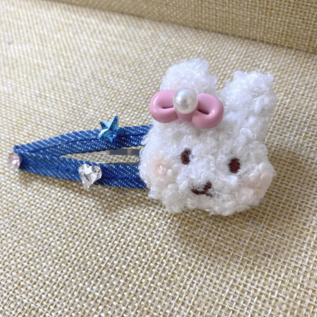 Plush colored diamond rabbit hair clip MIC-HangM003