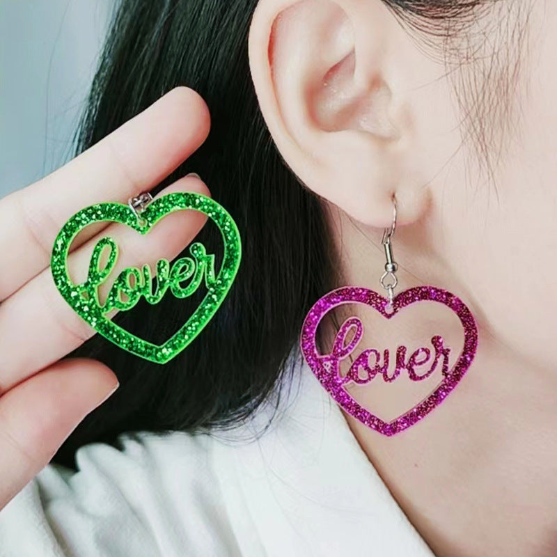 Acrylic Halloween Love Letter Earrings (Minimo de Compra 2) MYA-DuA024