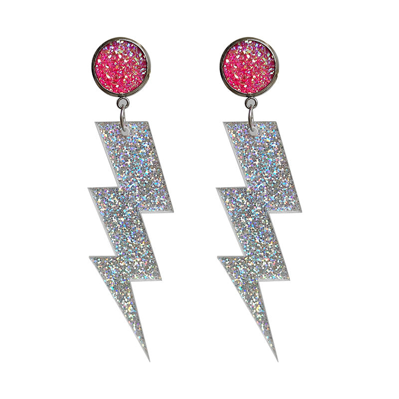 Acrylic Shiny Reflective Cool Earrings (Minimo de compra 2) MIC-SiB002