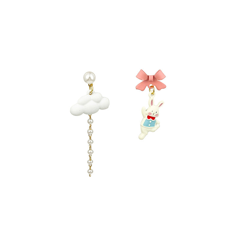 Acrylic cartoon little rabbit cloud earrings MIC-HongC025