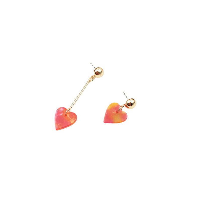 Alloy Acetate Plate Heart shaped Earrings MYA-RMM001