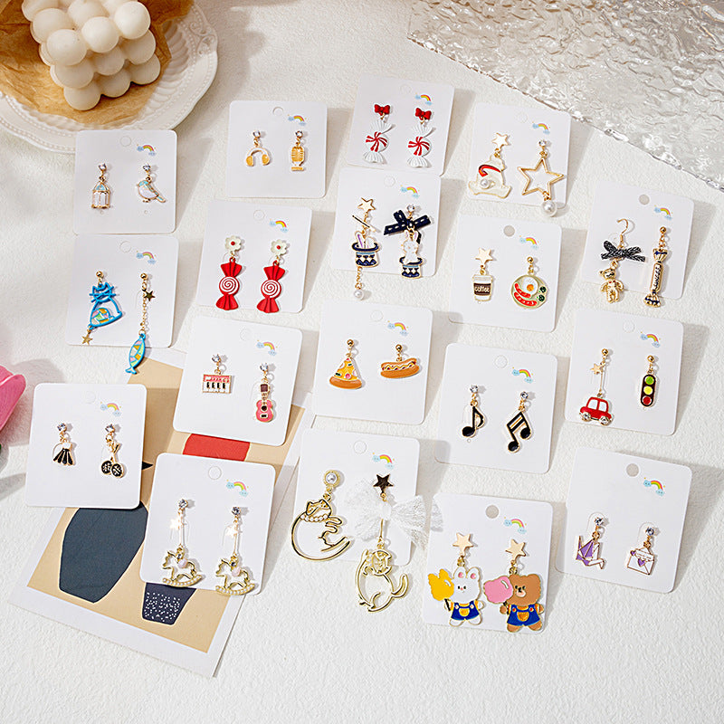 Alloy Asymmetric Cartoon Earrings MIC-MDD013