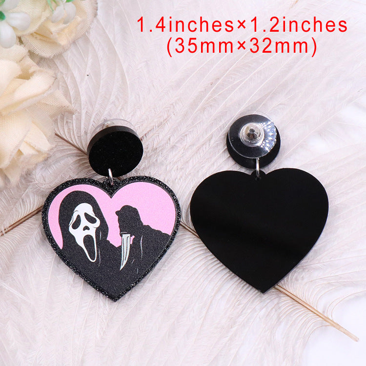 Acrylic Halloween Love Ghost Earrings (Minimo de compra 5) MIC-XiaoY048