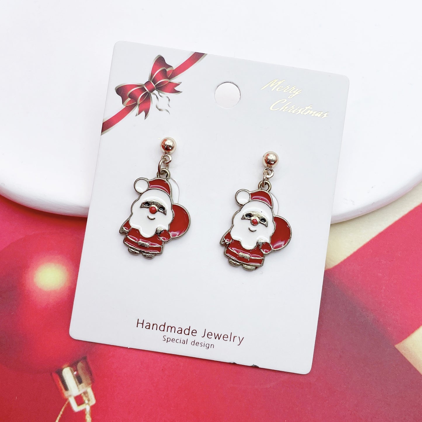 Alloy cartoon Christmas series earrings (Minimo de Compra 2) MIC-QiW011