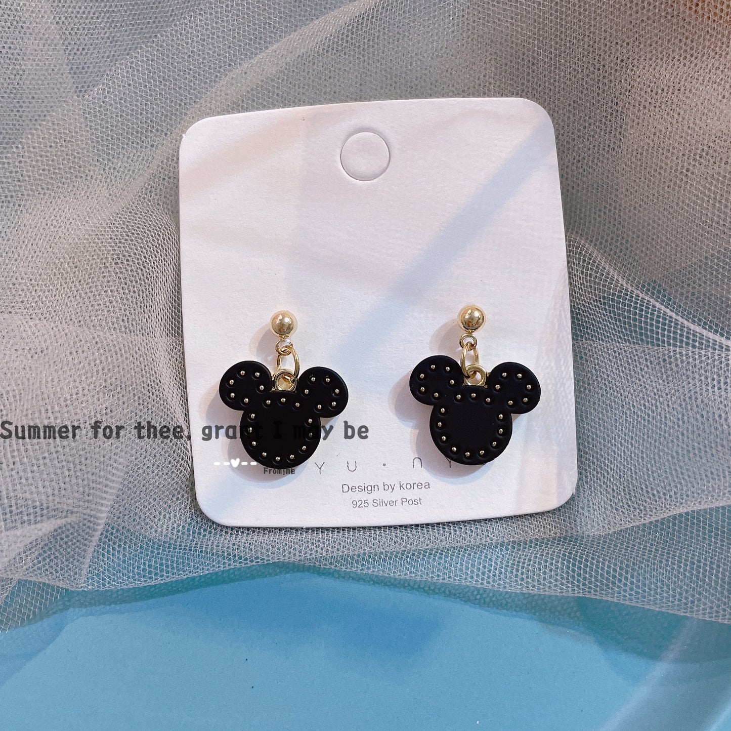 Alloy cute little bear head earrings MIC-KaL010