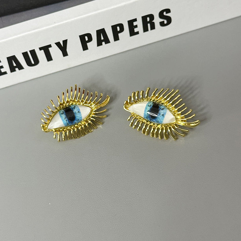 Alloy Stereoscopic Eye Earrings MIC-XinYi004