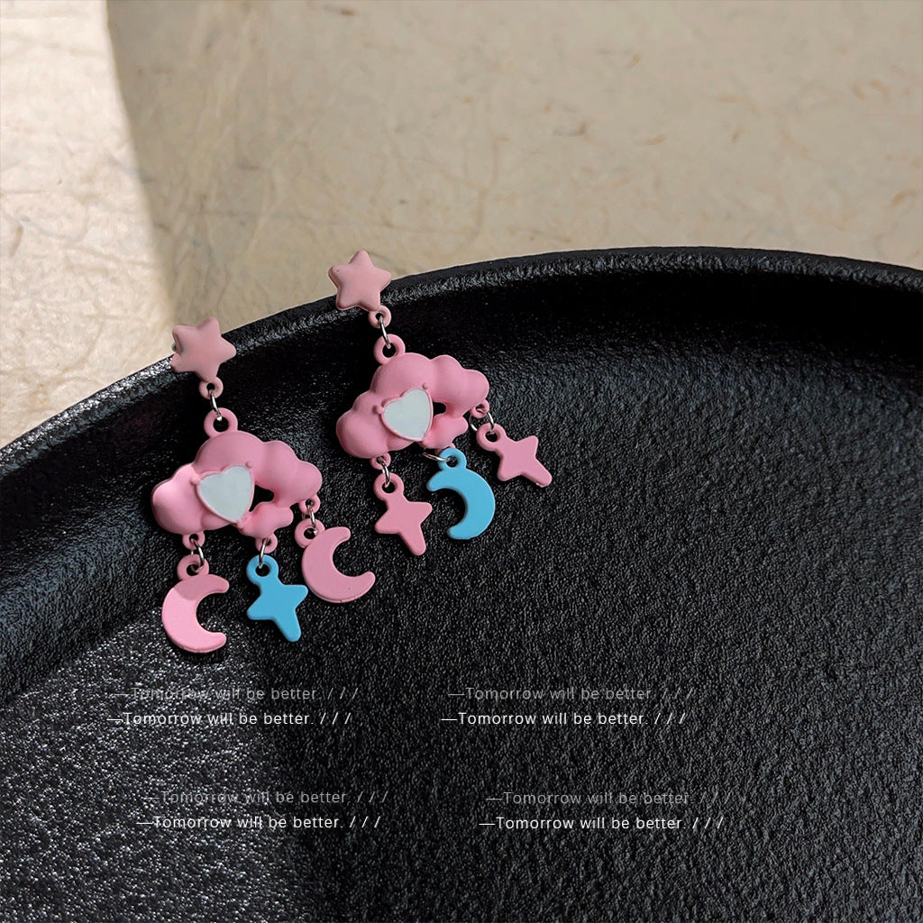 Resin Cloud Love Tassel Earrings (Minimo de Compra 2) MIC-ErY005