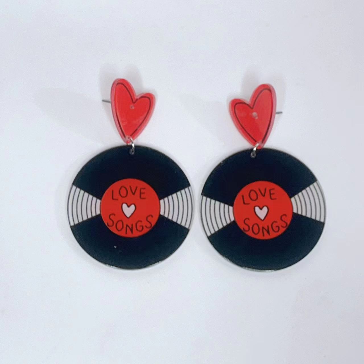 Acrylic Heart Heart Earrings (Minimo de Compra 2) MYA-JiuT013